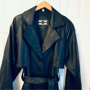 Vintage OutBrook Genuine Leather Trench Coat